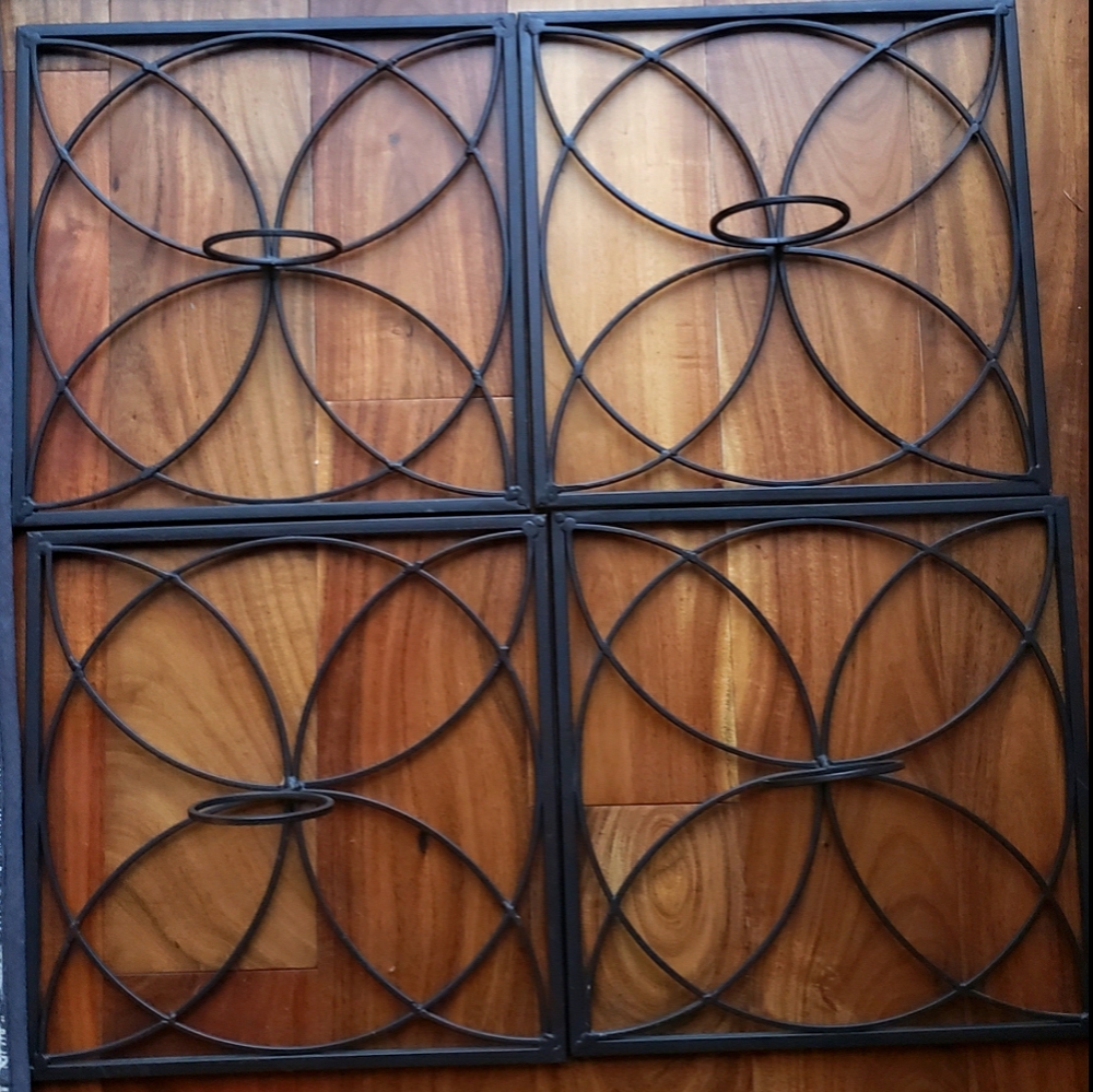 Set of 4 metal wall decor